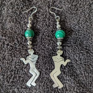 Sterling silver dancing people earrings